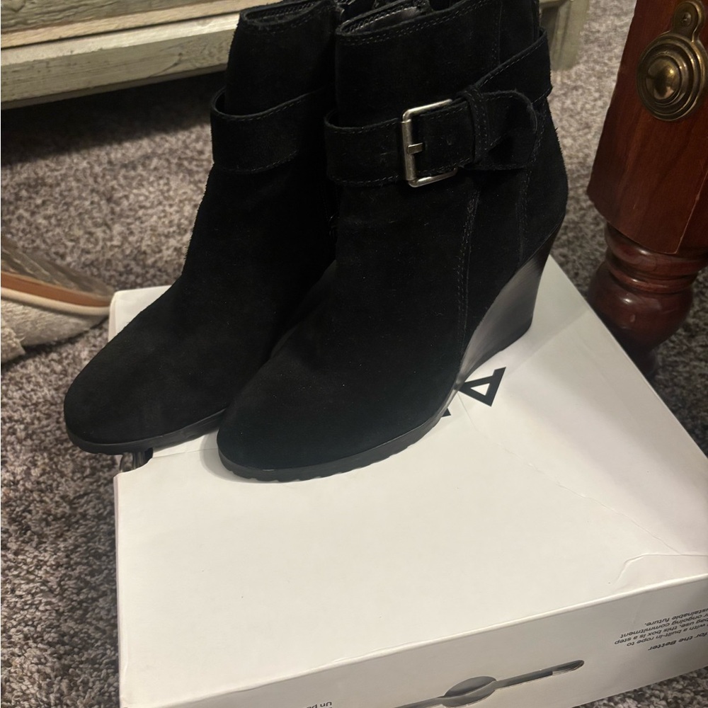 Aldo Black Suede Ankle Booties